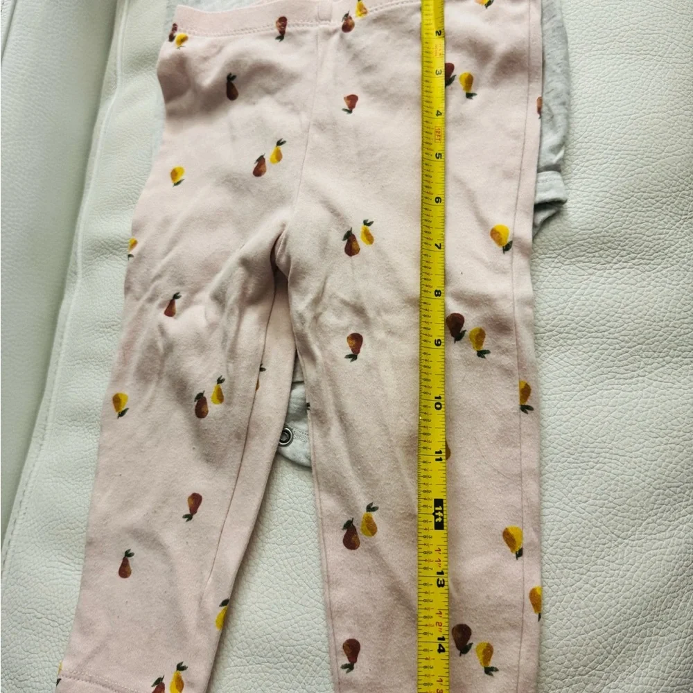 Gray and Pink Baby Onesie and Leggings Set